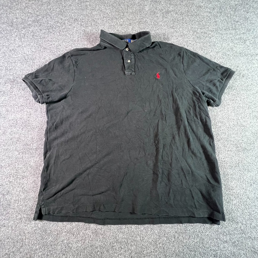 Polo Ralph Lauren Polo Shirt Mens 2XL Black Classic Fit Short Sleeve Pony Preppy
